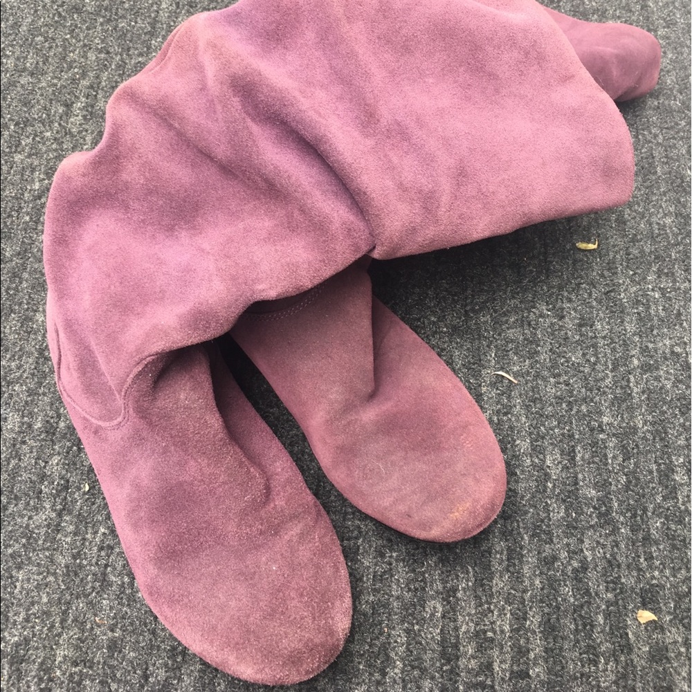 Purple Slouch Flat Walking Boots size 6.5